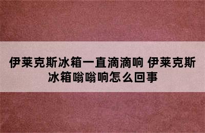 伊莱克斯冰箱一直滴滴响 伊莱克斯冰箱嗡嗡响怎么回事